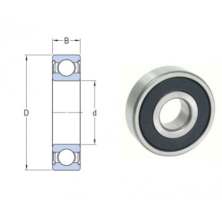 ROULEMENT RIGIDE A 1 RANGEE DE BILLES Nsk 20x37x9 ( 61904-2RS1 )