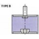 PLOT ANTI VIBRATOIRE ( SILENT BLOC ) TYPE B 25x40 M8