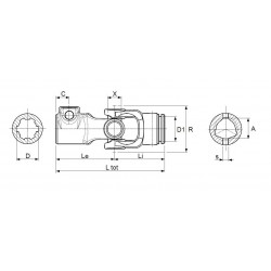 JOINT CARDAN SIMPLE EUROCARDAN 35x106 pour tube 63