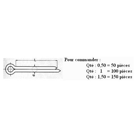 GOUPILLE FENDUE 13x100 ( prix aux 100 pièces ) 