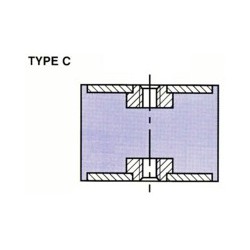 PLOT ANTI VIBRATOIRE ( SILENT BLOC ) TYPE C 50x50 M10 