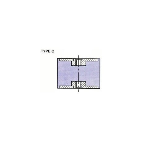 PLOT ANTI VIBRATOIRE ( SILENT BLOC ) TYPE C 50x50 M10 