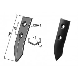 SOC POUR TS 45x7x 170 EA45 Tr. 10.5 TYPE KVERNELAND - ACCORD - s/dmde