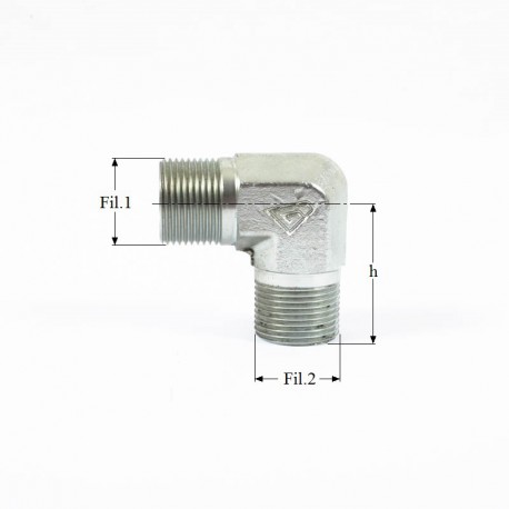 ADAPTEUR MALE 3/8BSP-3/8BSP 90°